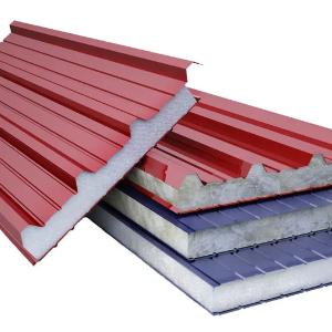 Кровельные сэндвич панели RAL 3005 -бордовые, RAL 5005 - синие тощиной 50мм