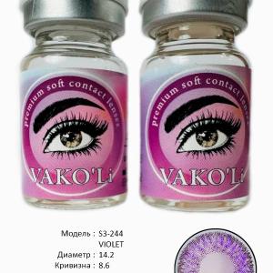 S3-244 VIOLET  0.00 2PS Цветные ФИОЛЕТОВЫЕ контактные линзы, для красоты. 2 Линзы.