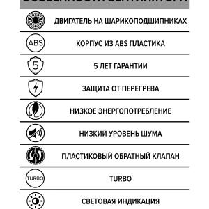 Вентилятор накладной Silent D100 обратный клапан turbo Diciti