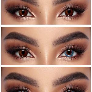 S3-671 TOPAZ BLUE  0.00 2PS с Раствором Цветные ГОЛУБЫЕ линзы, 2 Линзы+Раствор в Подарок
