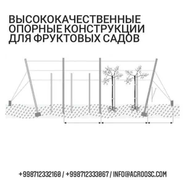 Опорные деревянные конструкции для фруктовых садов
