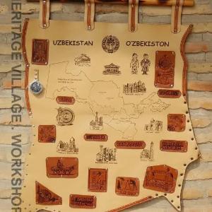 Карта Узбекистана  подарочная.