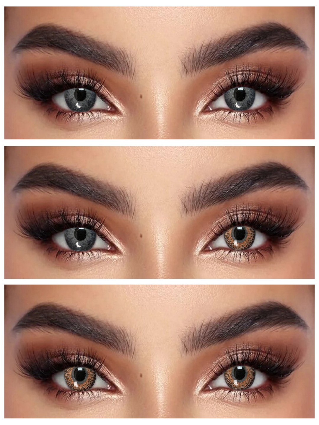 S3-402 BROWN 0.00 Rangli QO‘NG‘IR linzalari, go‘zallik uchun. 1 dona linza