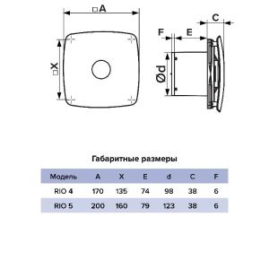 Вентилятор накладной Rio D100 обратный клапан Diciti