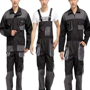 Qishki ish kiyimi ko'ylagi va kombinezon to'q kulrang