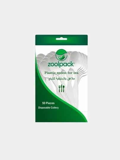 Zoolpack shaffof plastik choy qoshiq (50)