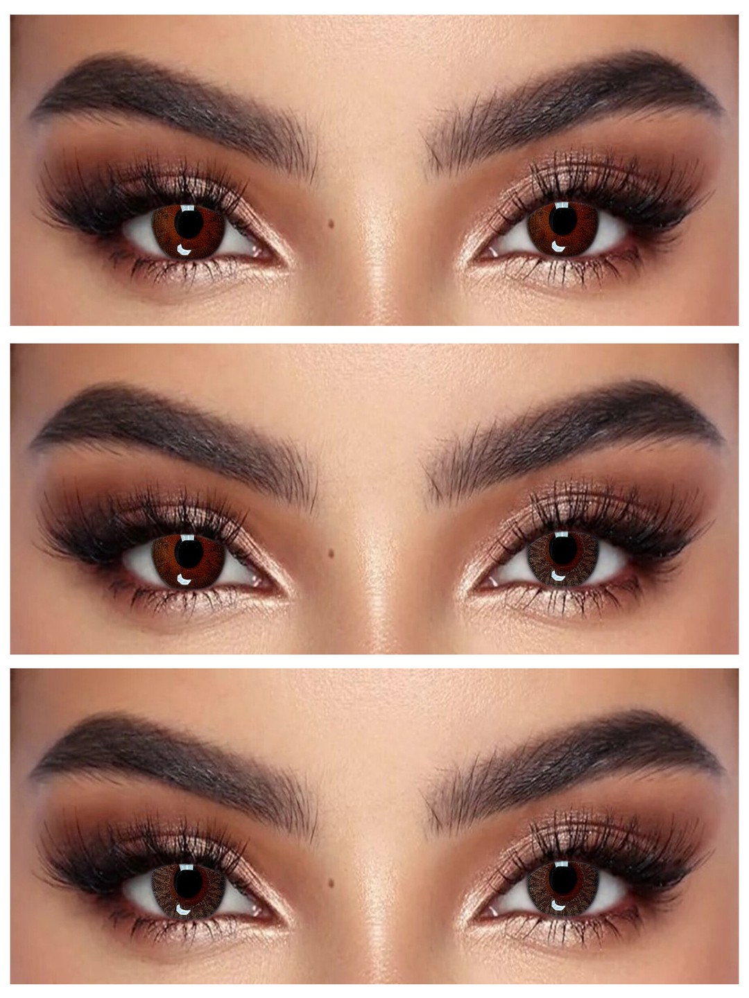 S2-332 BROWN 0.00 Rangli QO‘NG‘IR linzalari, go‘zallik uchun. 1 dona linza