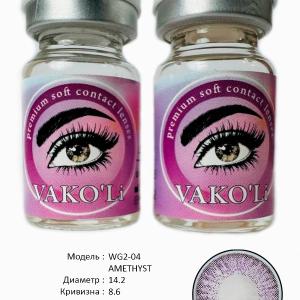 WG2-04 AMETHYST  0.00 2PS  Цветные ФИОЛЕТОВЫЕ контактные линзы, для красоты. 2 Линзы.