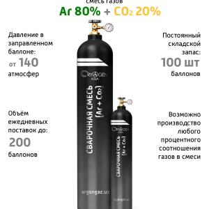 Сварочная смесь( Ar + CO2 )