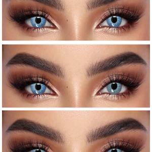 LUNA NATURAL AQUA  0.00 2PS  Цветные СЕРЫЕ контактные линзы, для красоты. 2 Линзы.
