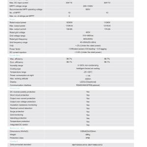 Инвертер DH-100/110KTLC DAHAI SOLAR