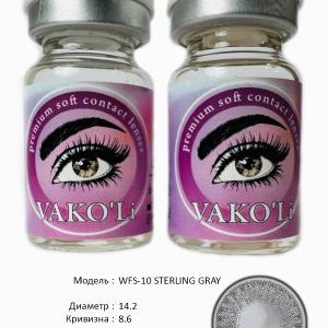 WFS-10 STERLING GRAY 0.00 2PS  Цветные СЕРЫЕ контактные линзы, для красоты. 2 Линзы.