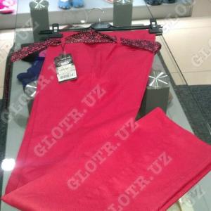 Брюки лосины кораллового цвета с поясом